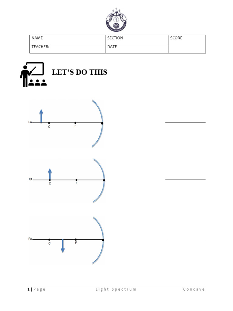 Image Formation in Concave Mirrors Lets Do It | PDF | Mirror | Glass ...