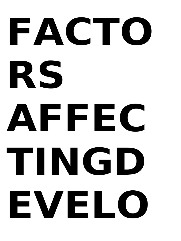 Factors Affecting Development Pdf