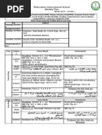 0education International School Weekly Plan