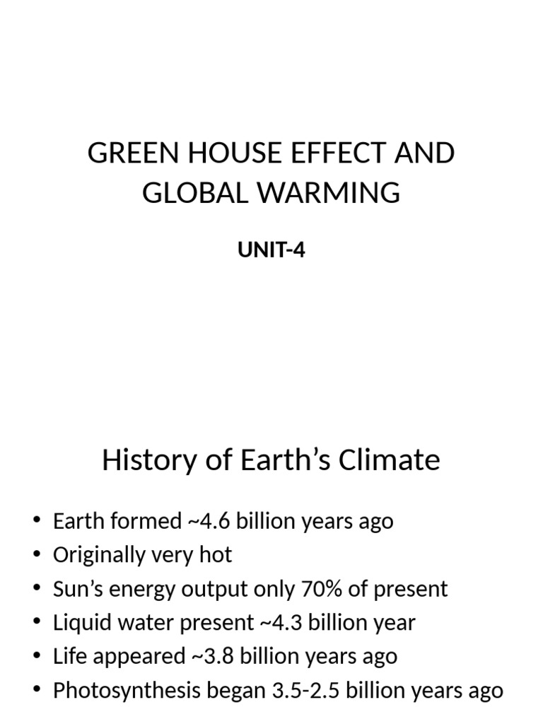Green House Effect and Global Warming | PDF | Greenhouse Effect ...