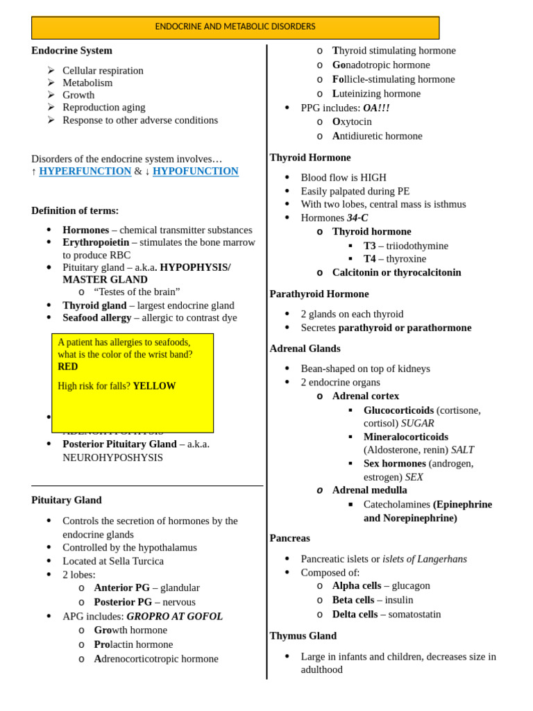 Endocrine and Metabolic Disorders | PDF | Endocrine System ...