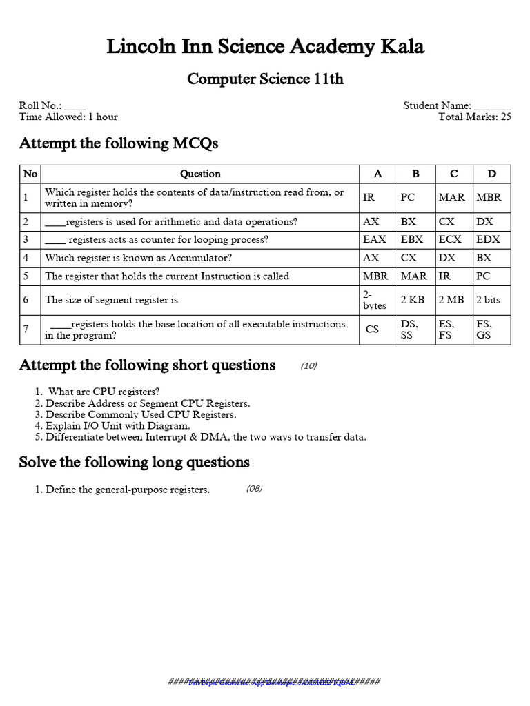 Computer Science 11th - 10-12-2024-071257082 | PDF