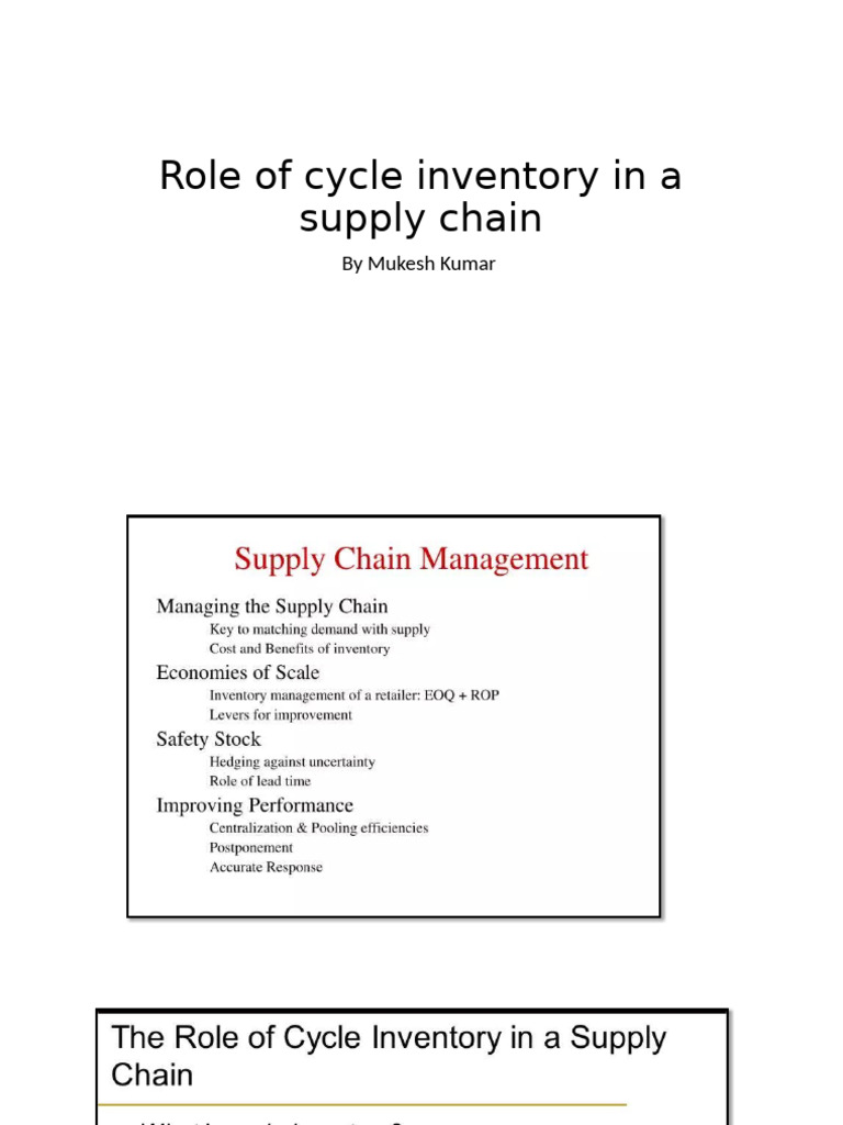 Cycle Inventory's Impact on Supply Chains | PDF