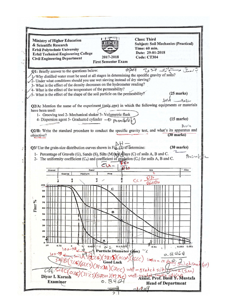 Soil Mechanics Midterm Exam Guide | PDF | Applied And Interdisciplinary ...