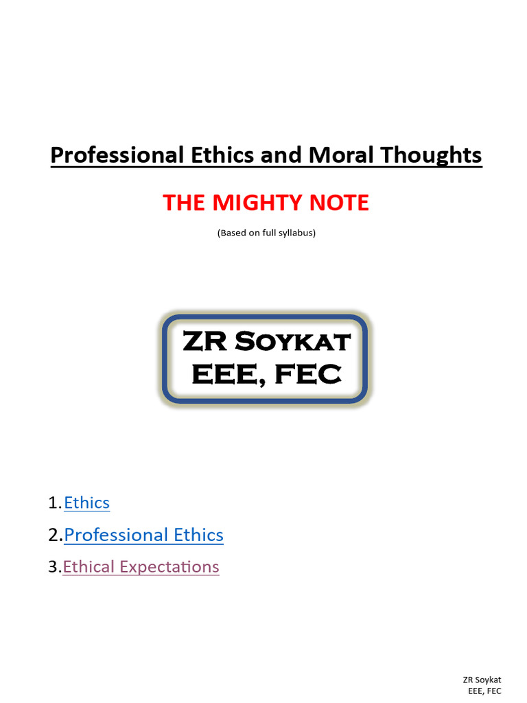 Professional Ethics and Moral Thoughts-1 - 2 | PDF | Professional ...