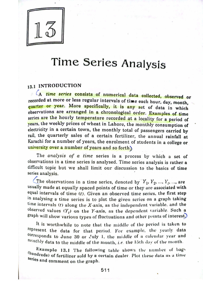 Chapter 13 Time Series Analysis | PDF