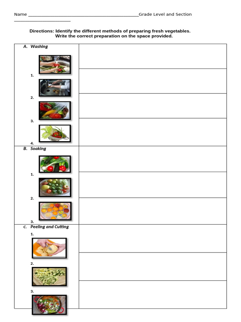 Activity 2 Preparation of Vegetables | PDF