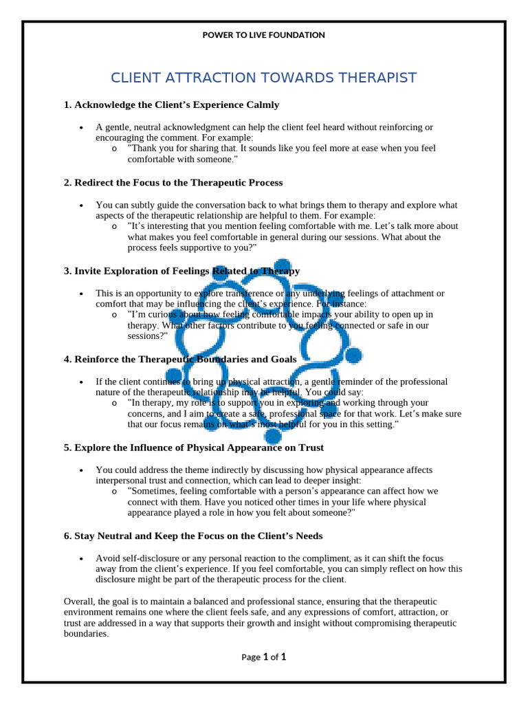 Client Attraction Towards Therapist | PDF | Interpersonal Relationships ...