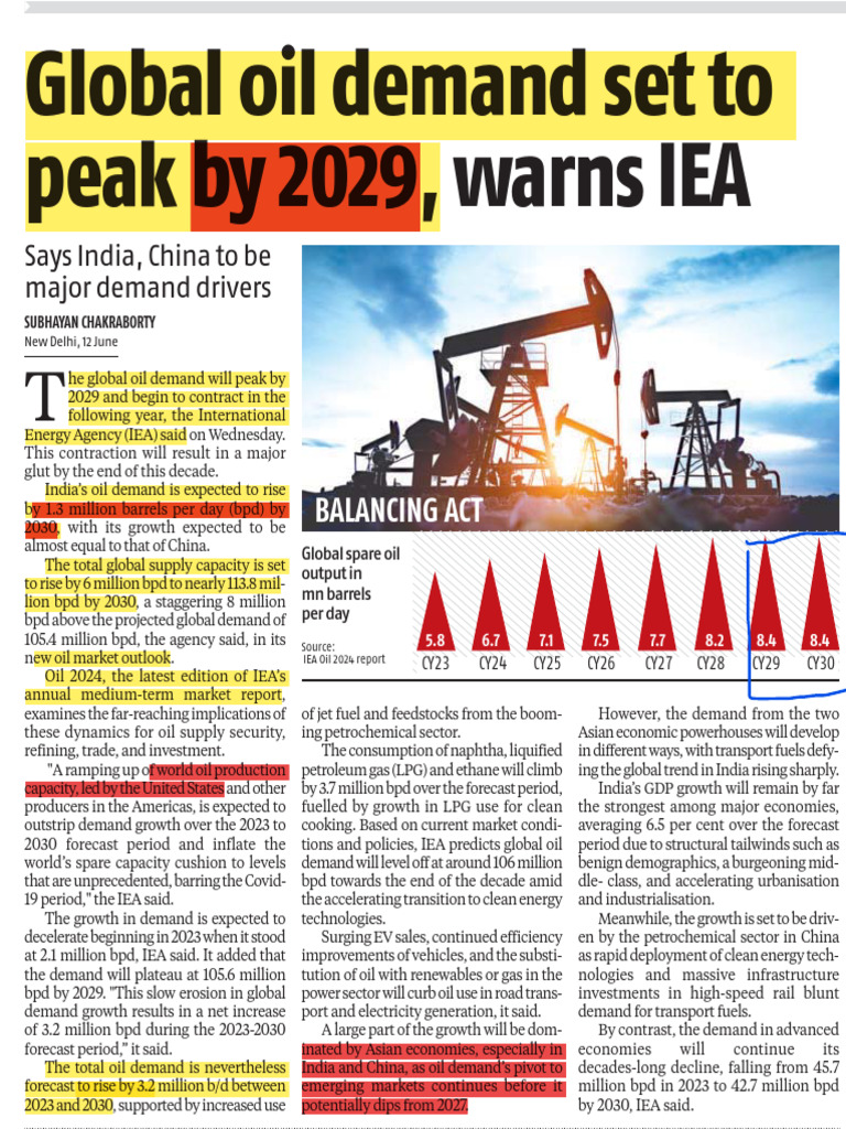 IEA On Global Oil Demand | PDF | International Energy Agency | Petroleum