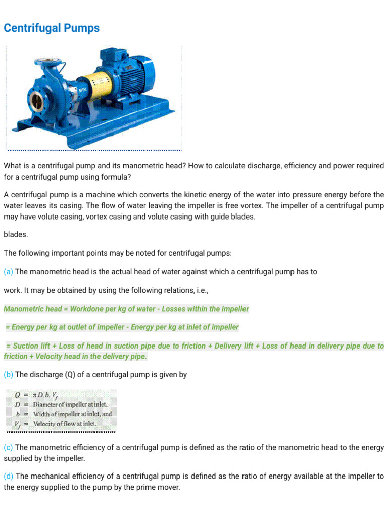 Centrifugal Pump | PDF