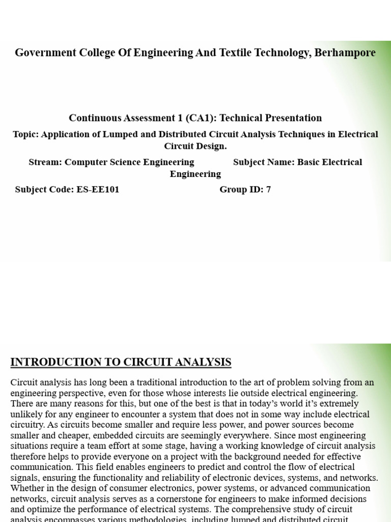 Lumped vs Distributed Circuit Analysis | PDF | Electronic Circuits ...