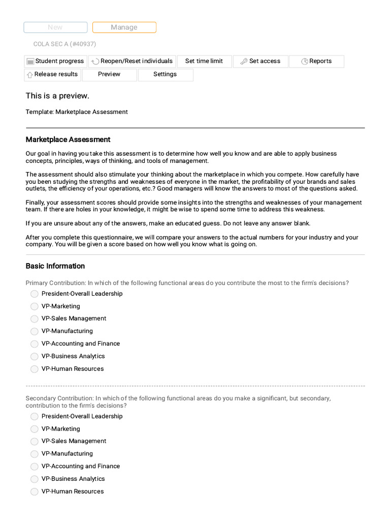 Marketplace Assessment for Managers | PDF | Marketing | Brand