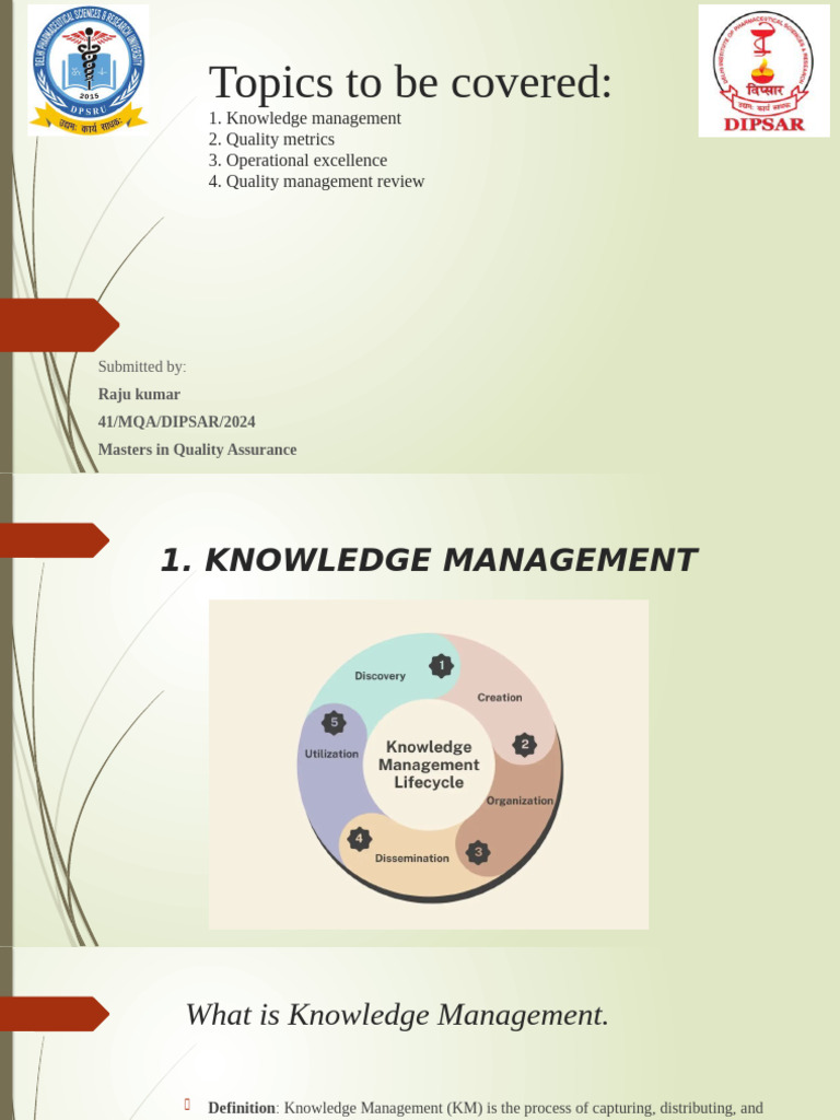 Knowledge Management in Pharma Quality | PDF | Performance Indicator ...
