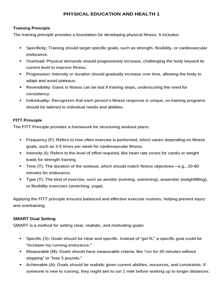 Physical Education and Health 1 Module | PDF | Physical Fitness ...