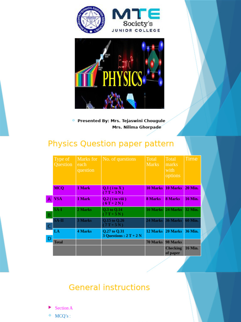 Physics Exam Paper Pattern Overview | PDF | Mathematics