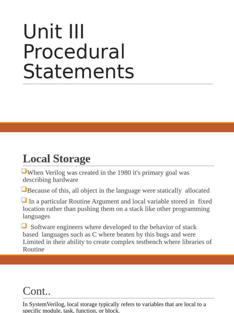 Local Storage in SystemVerilog | PDF | Variable (Computer Science ...