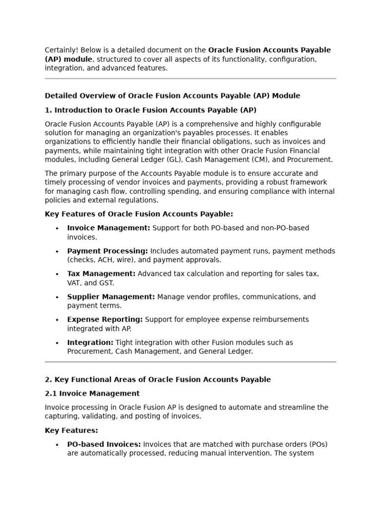 Oracle Accounts payable summary | PDF | Accounts Payable | Value Added Tax