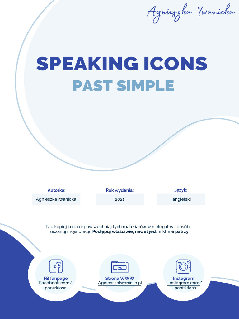 Past Simple - Grammar Speaking Icons - Sampling PZK | PDF
