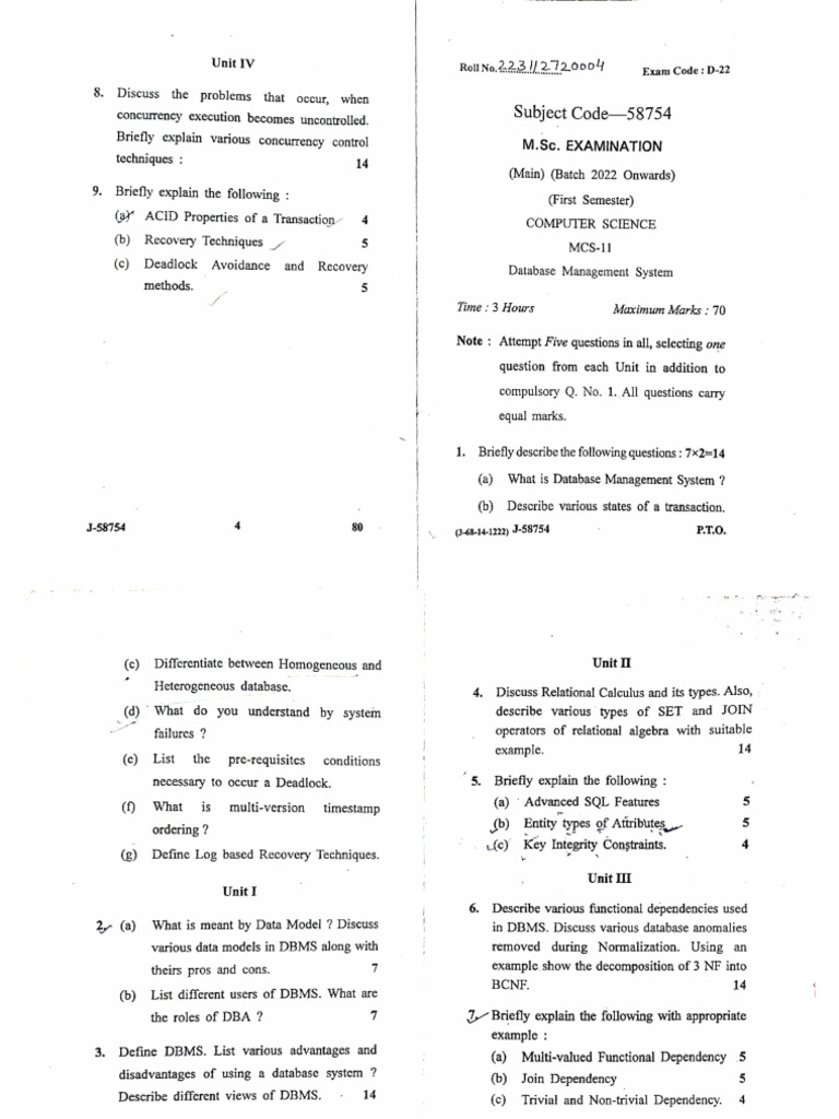 Prev Que Paper | PDF