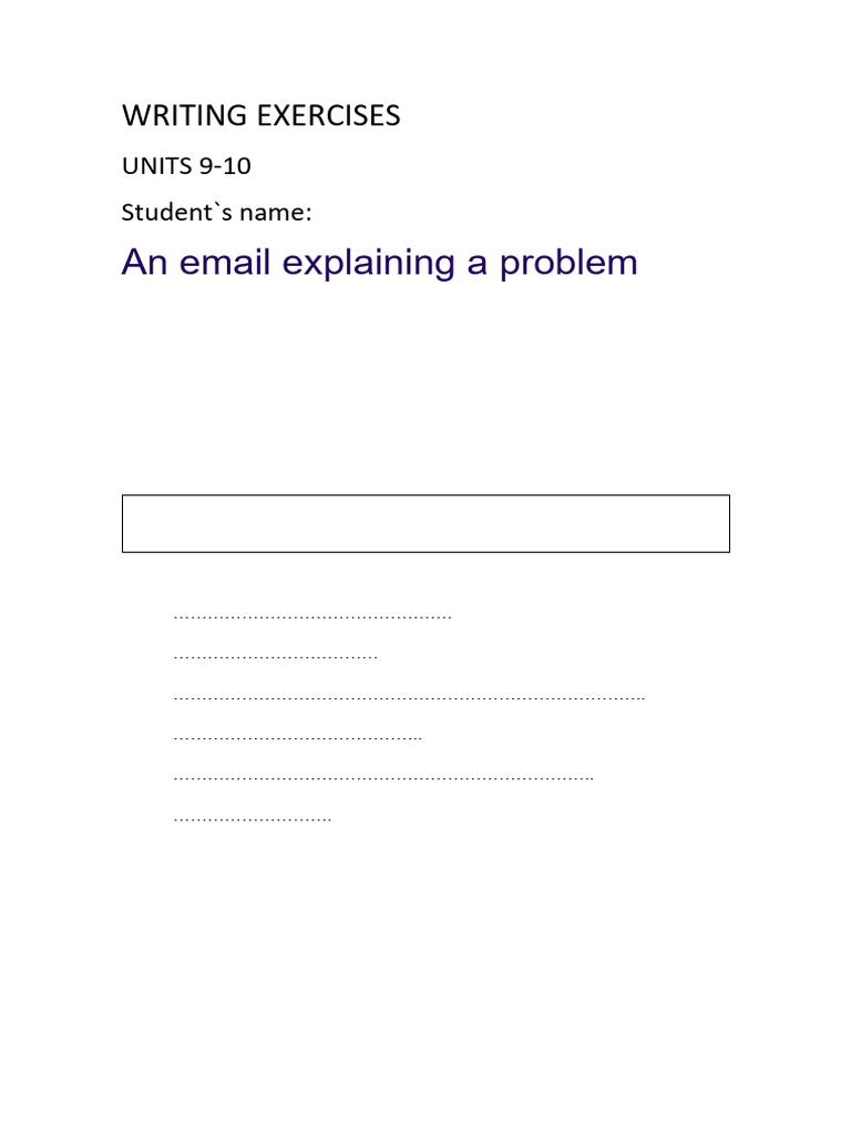 Writing Exercises Units 9-10 | PDF