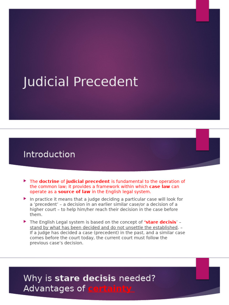 Understanding Judicial Precedent in Law | PDF | Precedent | Government ...