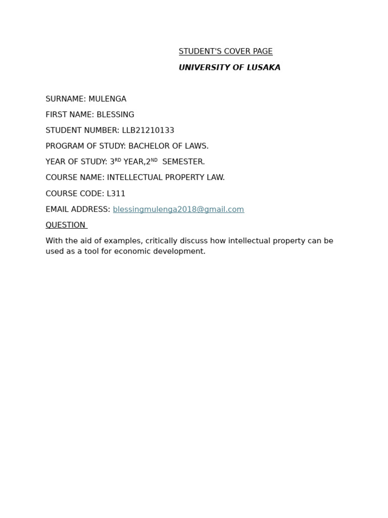 IP as a Catalyst for Economic Growth | PDF | Intellectual Property | Patent