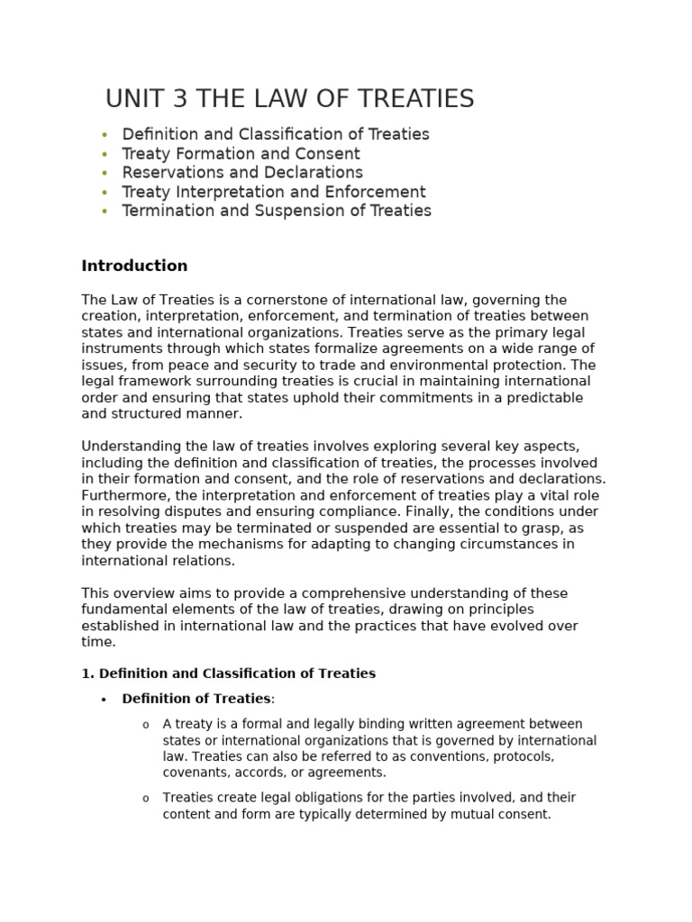 Understanding Treaty Law Essentials | PDF | Treaty | Ratification