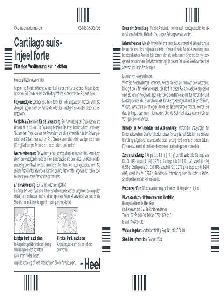 Cartilago Suis Injeel Forte 00181220 | PDF