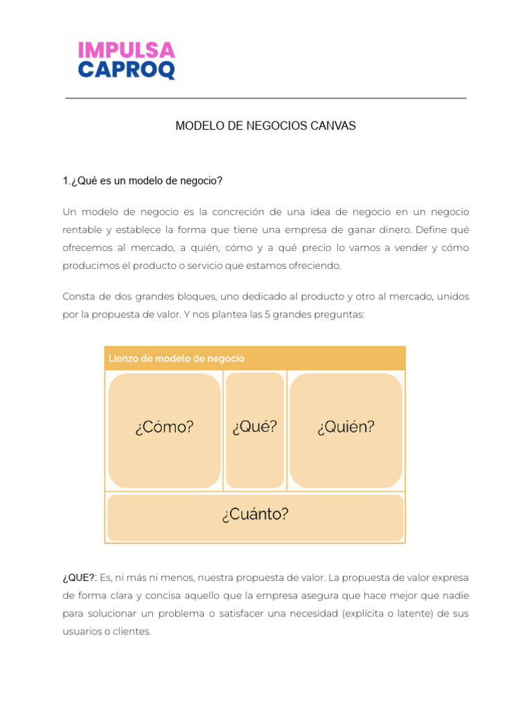 Modelo de Negocios Canvas | PDF | Modelo de negocio | Business
