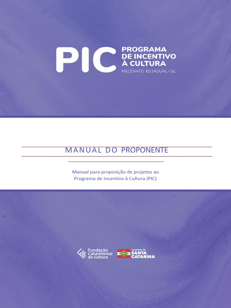 Manual do Proponente: Programa PIC SC | PDF | Administração pública ...