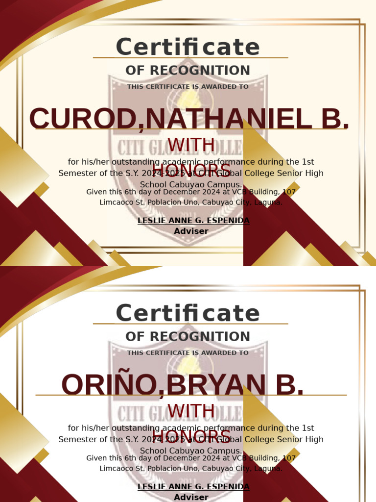 E Cert 11 Abm 78 | PDF