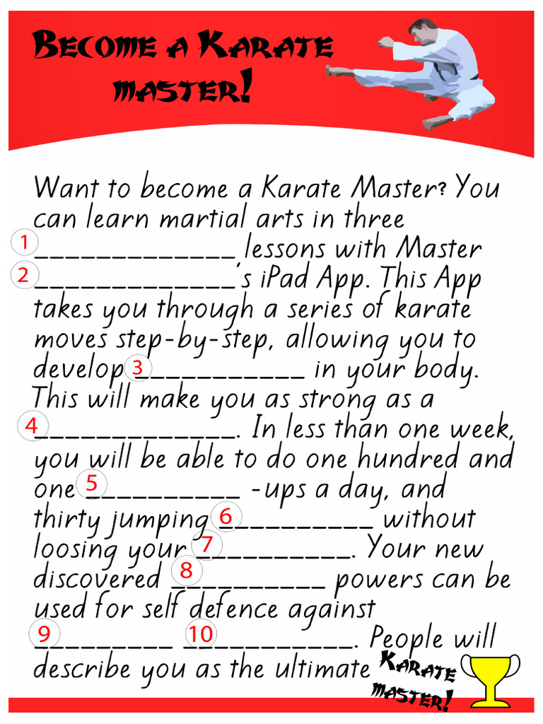 KarateFunMadlibs 1 | PDF