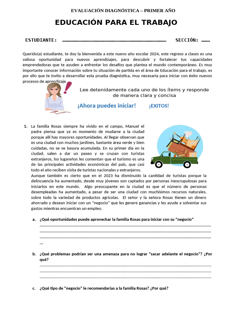 Modelo de Evaluación Diagnóstica 2024 | PDF | Evaluación