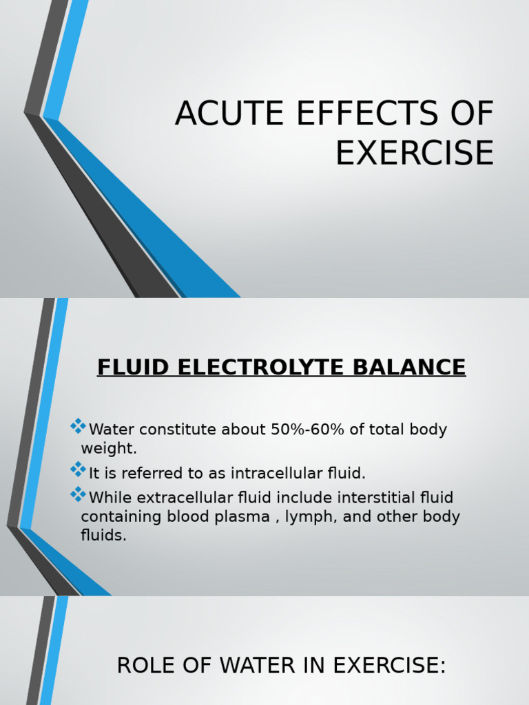 Acute Effects of Exercise | PDF | Glycolysis | Buffer Solution