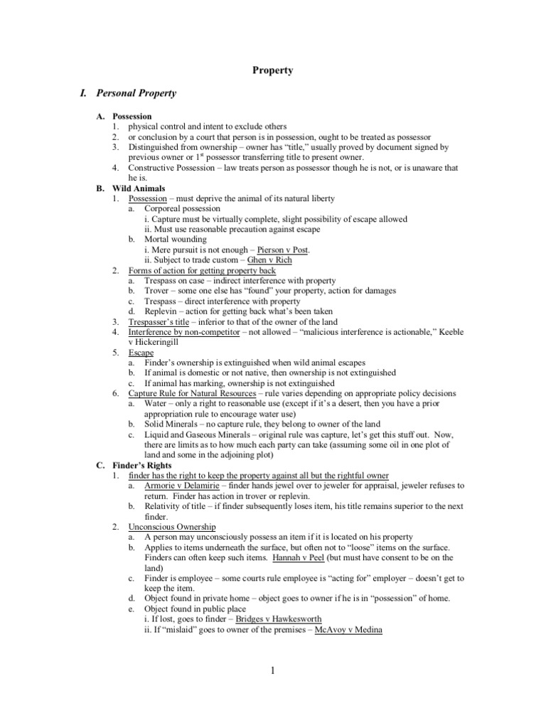 Property Outline | PDF | Fee Simple | Adverse Possession