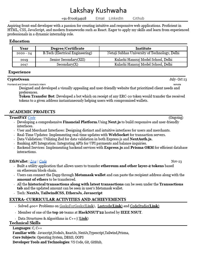 Aspiring Front-End Developer Profile | PDF | Databases | Computing