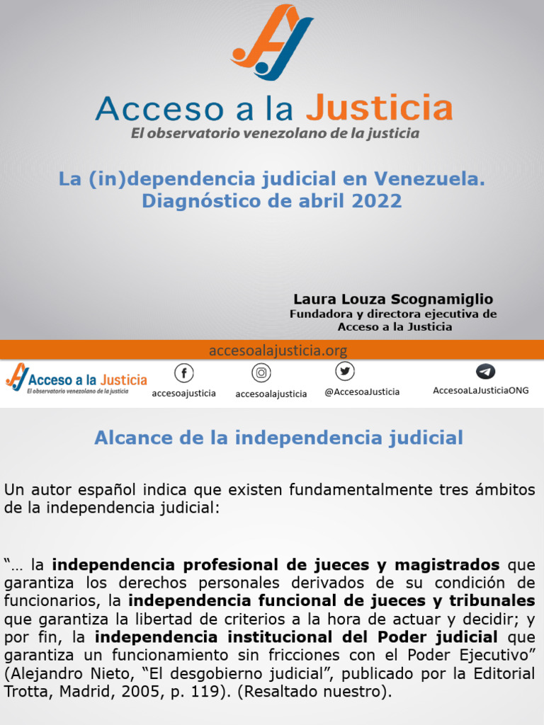 Diagnóstico de la independencia judicial en Venezuela | PDF | Juez ...