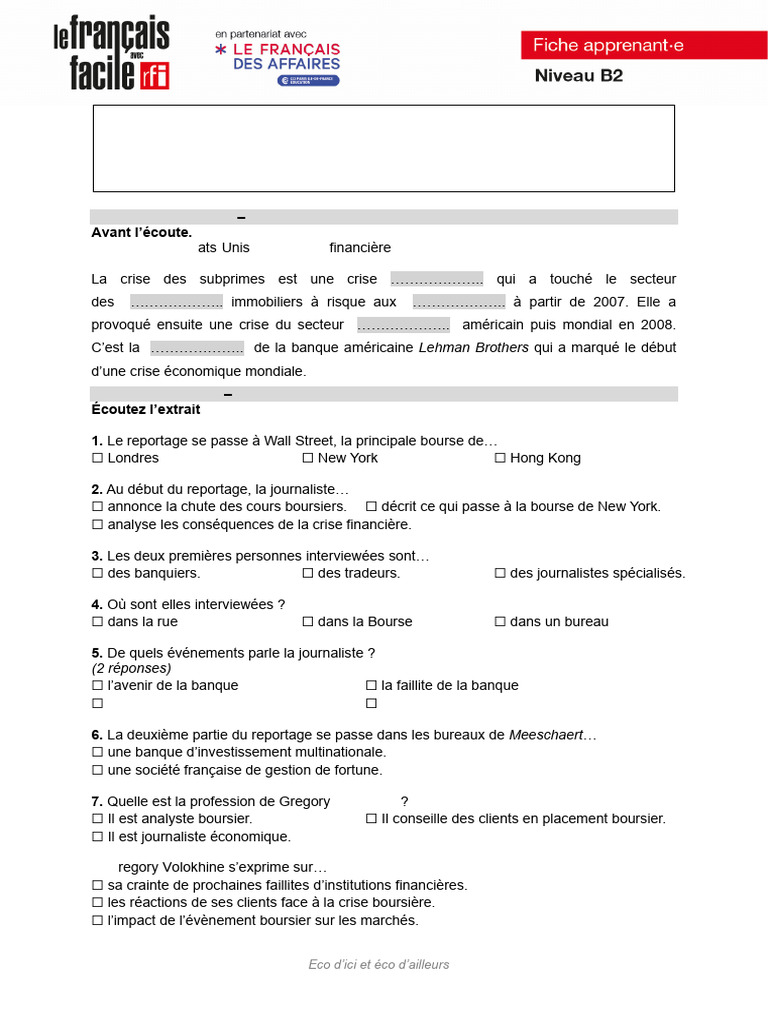 Crise des subprimes : analyse et impacts | PDF | Banques | Crise des ...