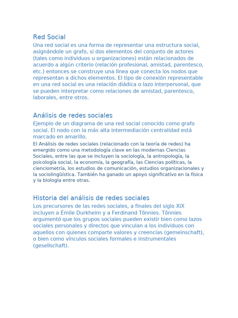 Análisis y Evolución de Redes Sociales | PDF