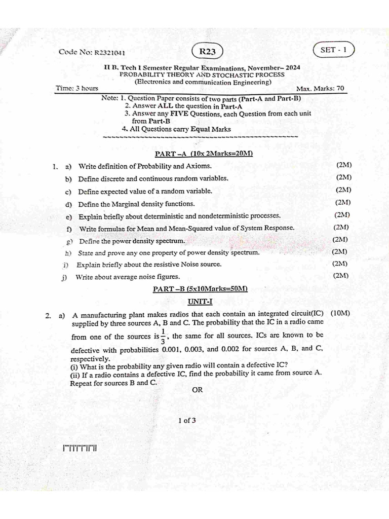 PTSP R23 Question Papers | PDF