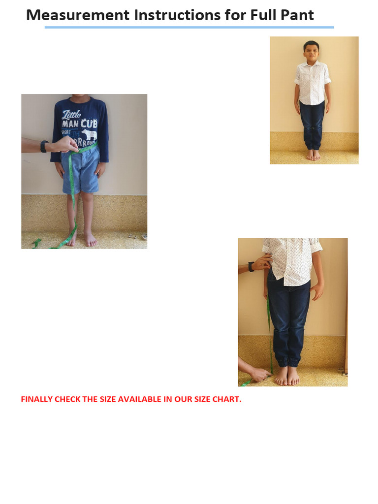 Uniform Sizing Measurement Guide | PDF | Trousers | Skirt