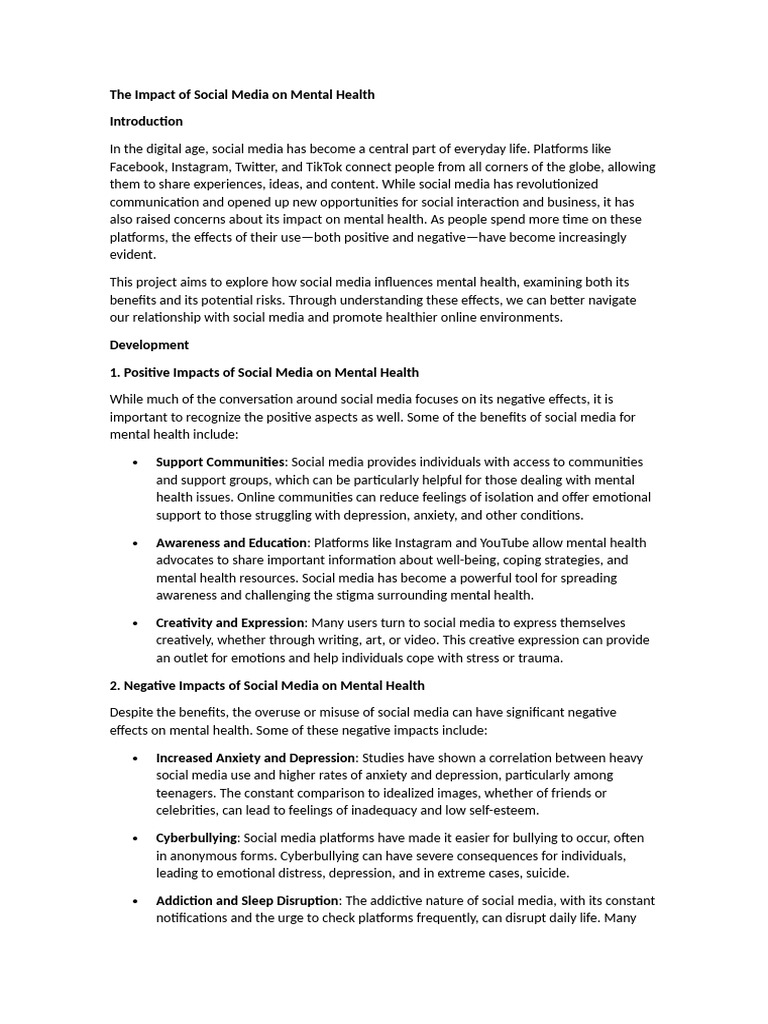 Social Media's Impact on Teen Mental Health | PDF | Social Media ...