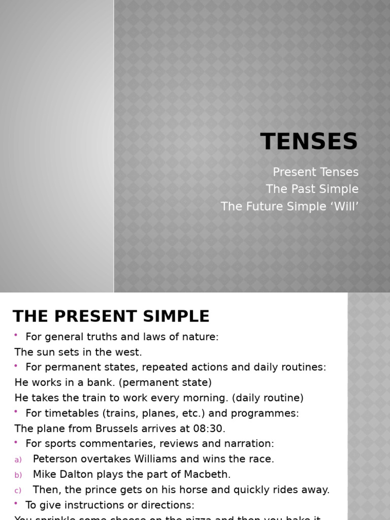 Tenses | PDF | Verb | Language Mechanics