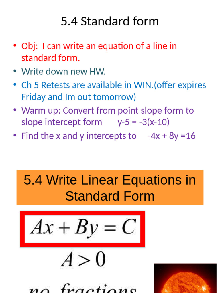 5.4 Standard Form PP | PDF | Equations | Mathematical Objects