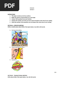 Grade 8 creative and transactional writing