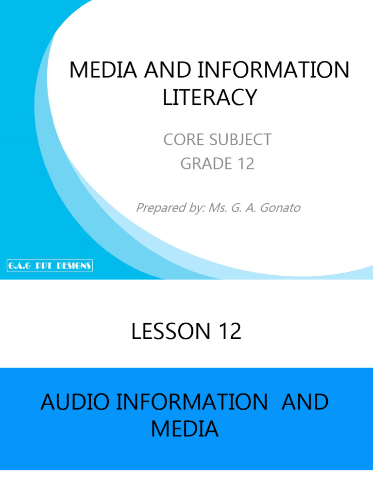 q2 Lesson 12 AUDIO INFORMATION AND MEDIA | PDF | Digital Audio ...