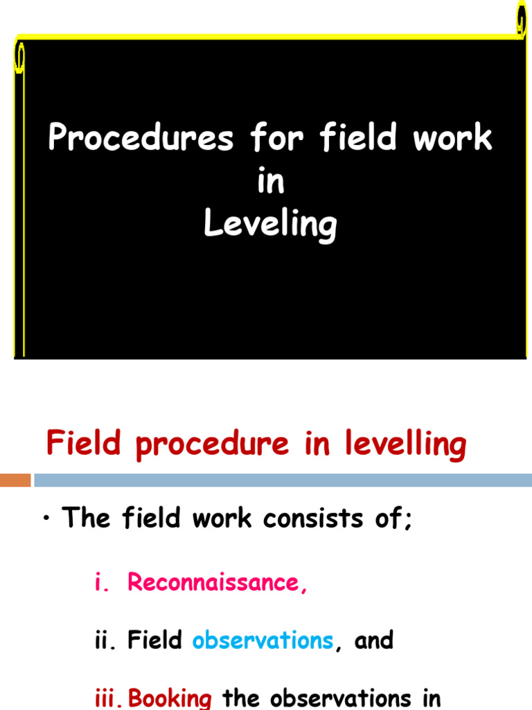 Field Procedures for Leveling Operations | PDF | Height | Land Management