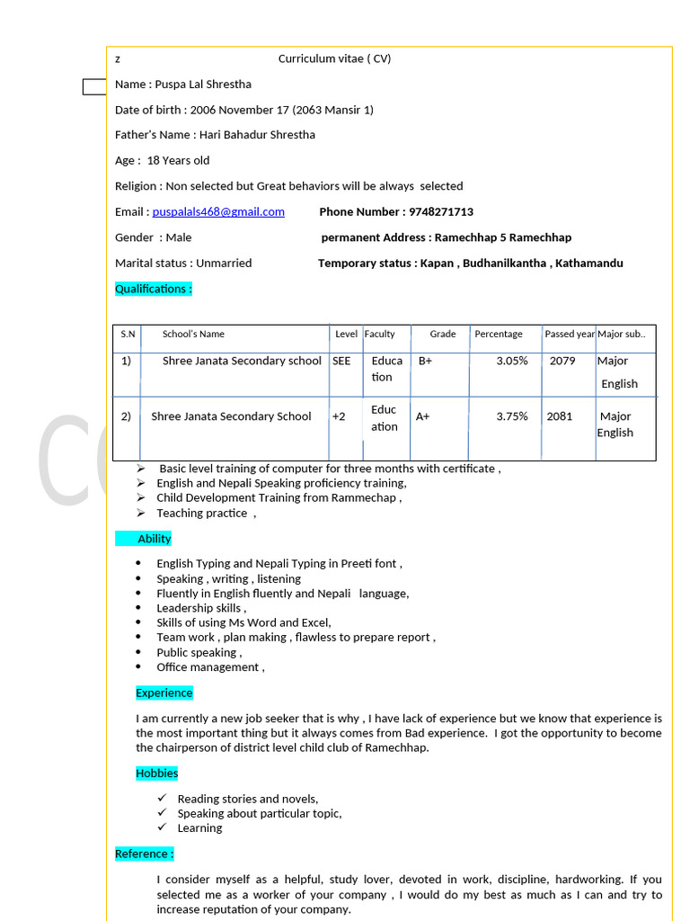 new cv | PDF