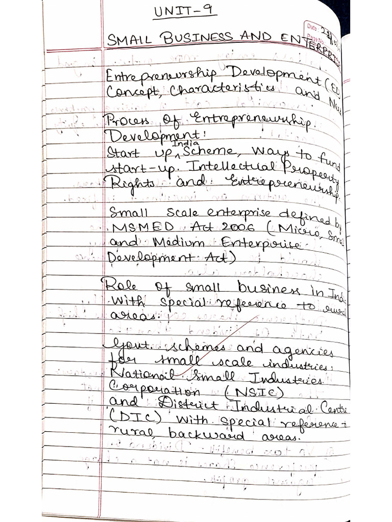 BST Chapter 9 MSME Notes | PDF