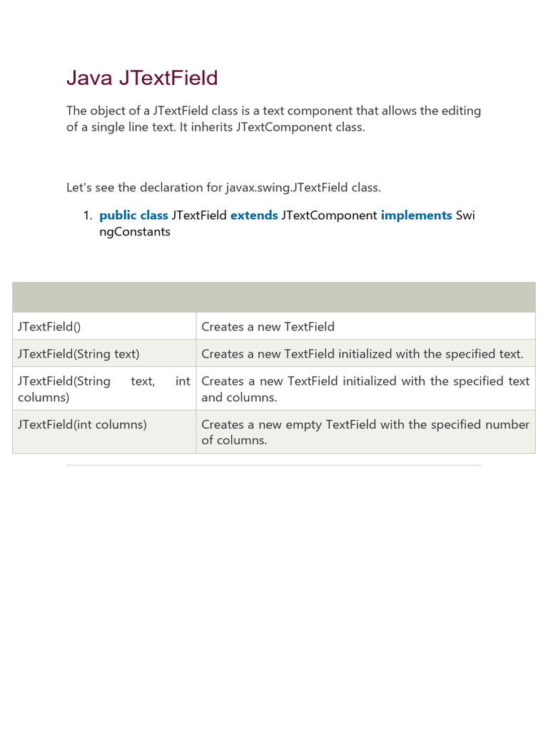 JTextfield | PDF